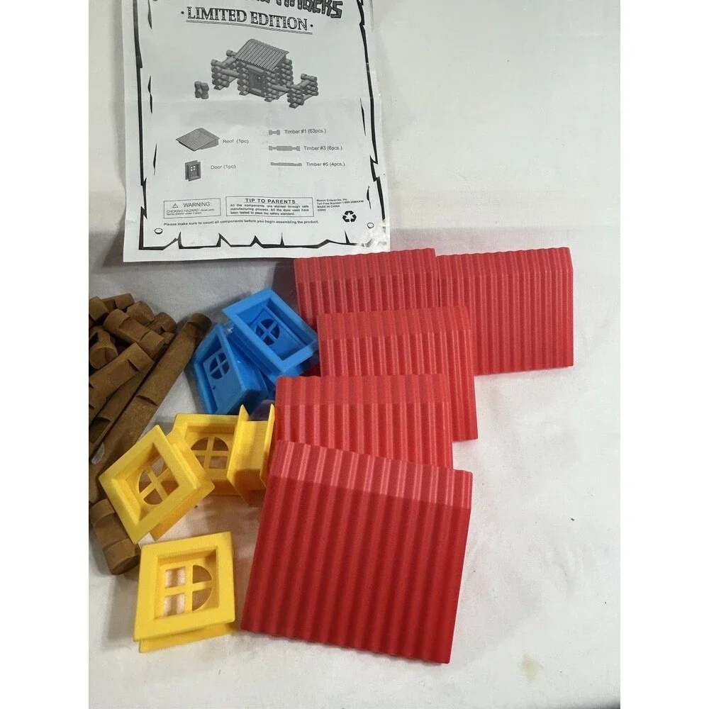Tumble Tree Timbers  373 Piece Wood Set Limited Edition w/ Guide Lincoln Logs